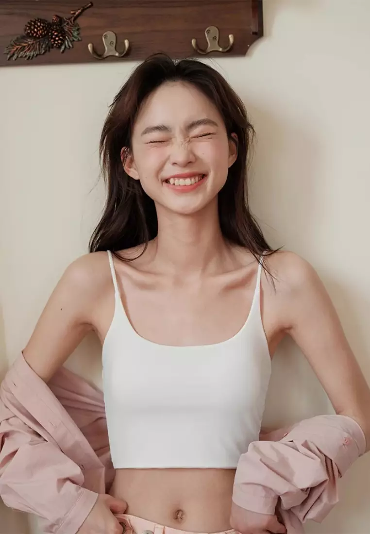 Premium Alaia Seamless Ice Silk Bralette Inner Top in White