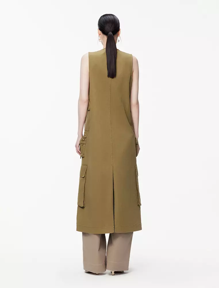 V neck sleeveless dress