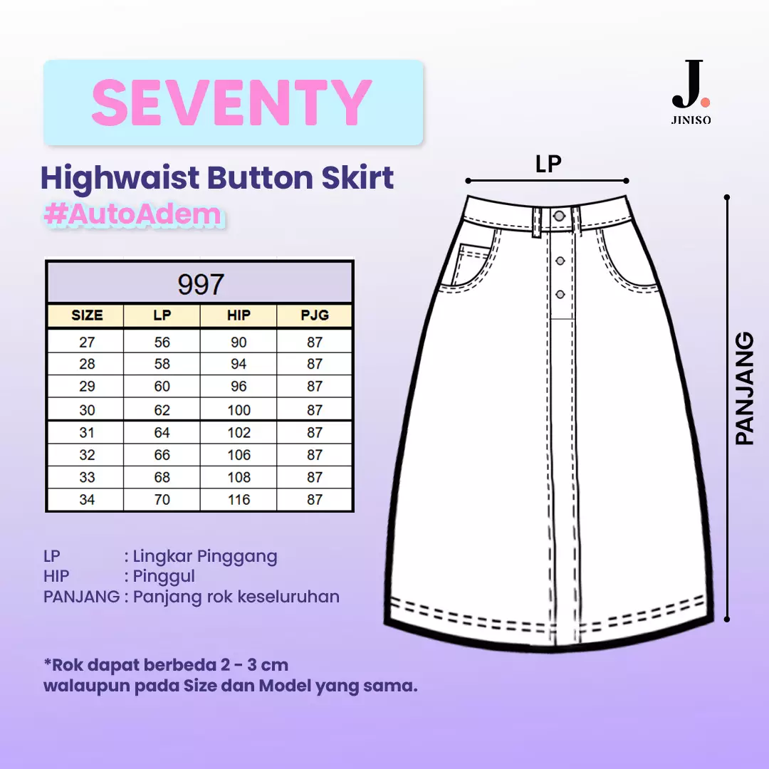 Highwaist Rok Slit Jeans Panjang 997 SEVENTY