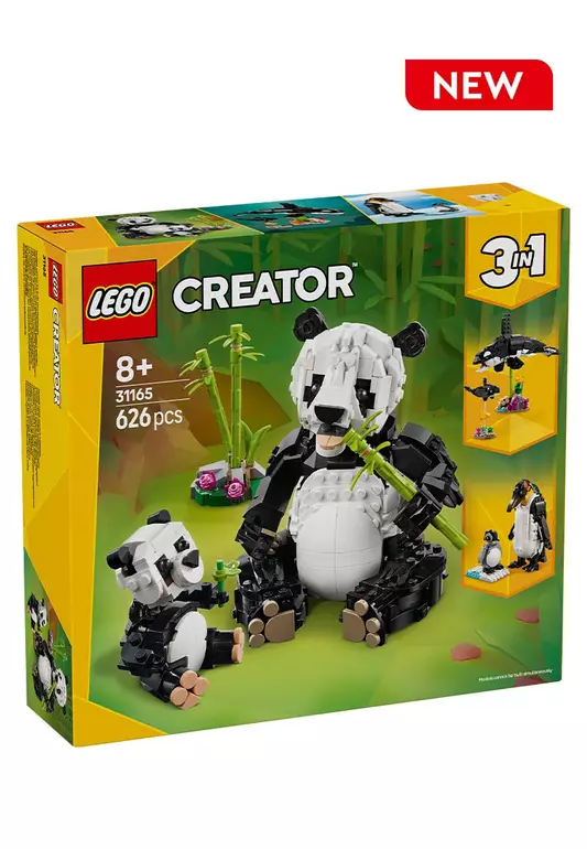 Creator 3 in 1 31165 Wild Animals: Panda Family, Age 8+, Building Blocks, 2025 (626pcs)