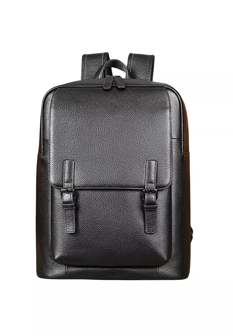 Mens black leather on sale rucksack