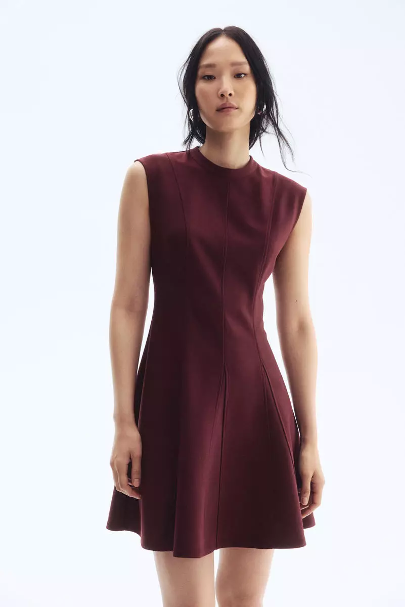 Flared-skirt mini dress