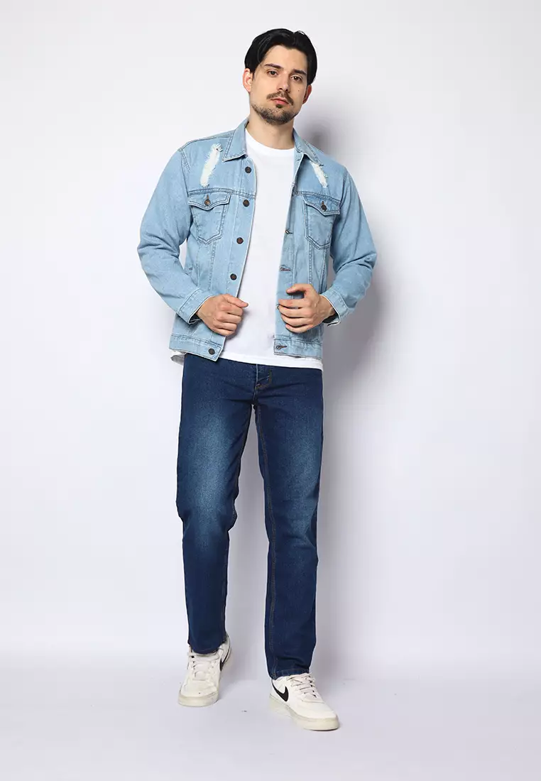 2nd RED Jeans Slim Fit Dared Spray Biru Navy 132504