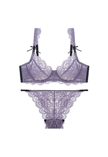 Glorify purple Premium Purple Lace Lingerie Set 458B3USCC7A847GS_1