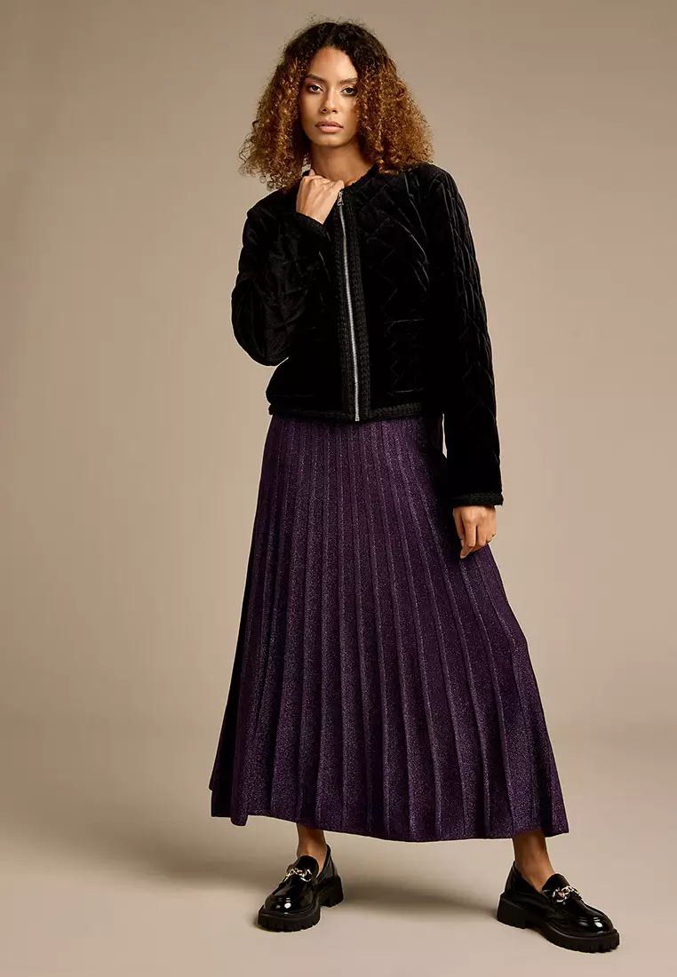 【INCHANT ME】Capu Banding Pleated Skirt tntntutu Blue-Grey Pleated Skirt | Anime Eyes Plaid Mini