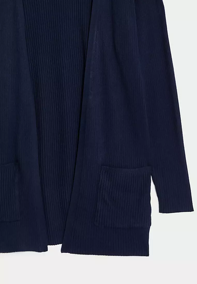 Ribbed Edge to Edge Longline Cardigan