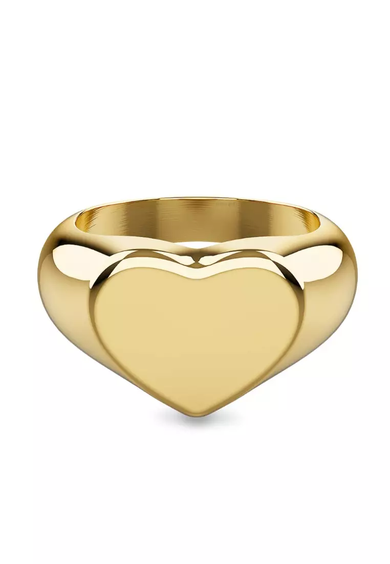 Heart's Desire Signet Gold Layered Ring in 10mm