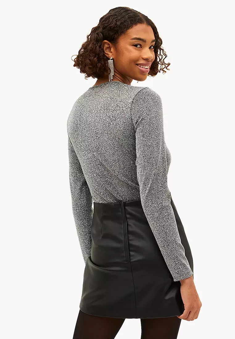 Glitter turtleneck top top
