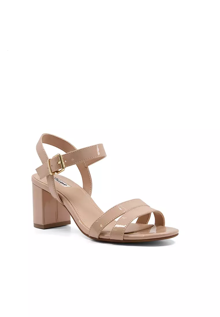 Buy Dune London Merisa Two Part Patent Block Heel Sandals Nude