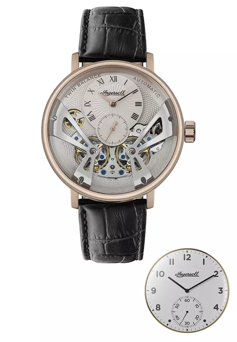 Ingersoll The Tennessee Black Leather Analog Automatic Watch For Men INI13101