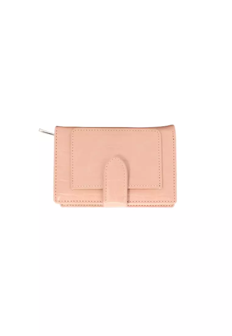 Dompet Wanita Lipat Kecil Karina Wallet Bahan Kulit ORIGINAL - Pink