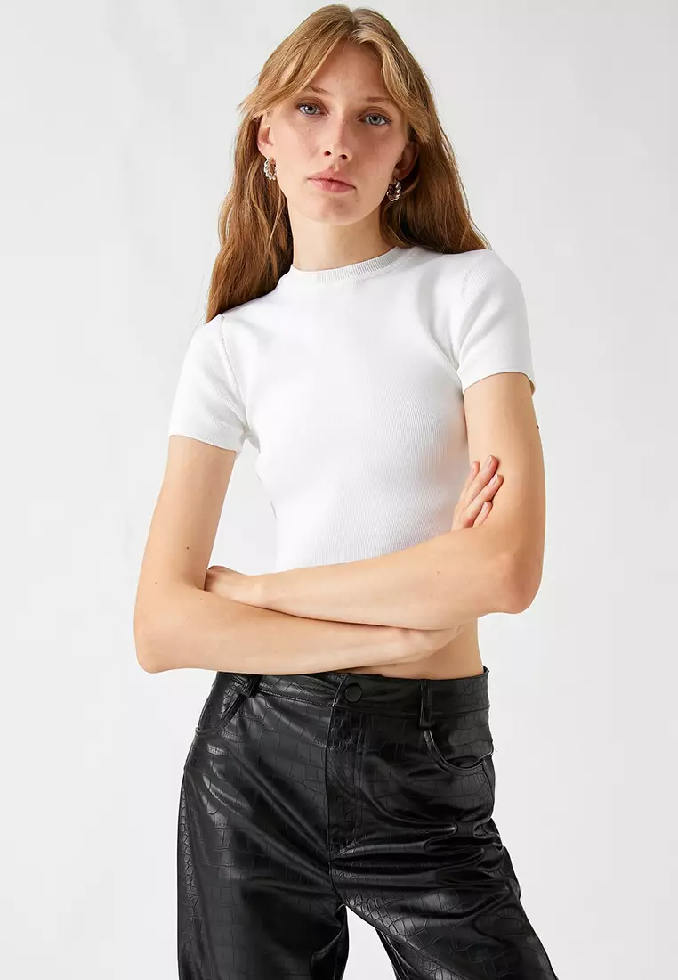 Crop Knitwear Sweater Short Sleeve