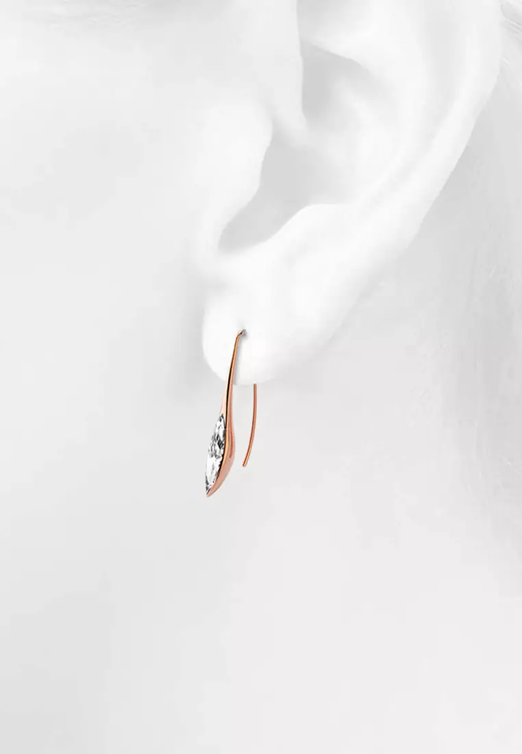 Athena's Beauty Dangle Earrings Embellished with SWAROVSKI® crystals-Rose Gold/Clear