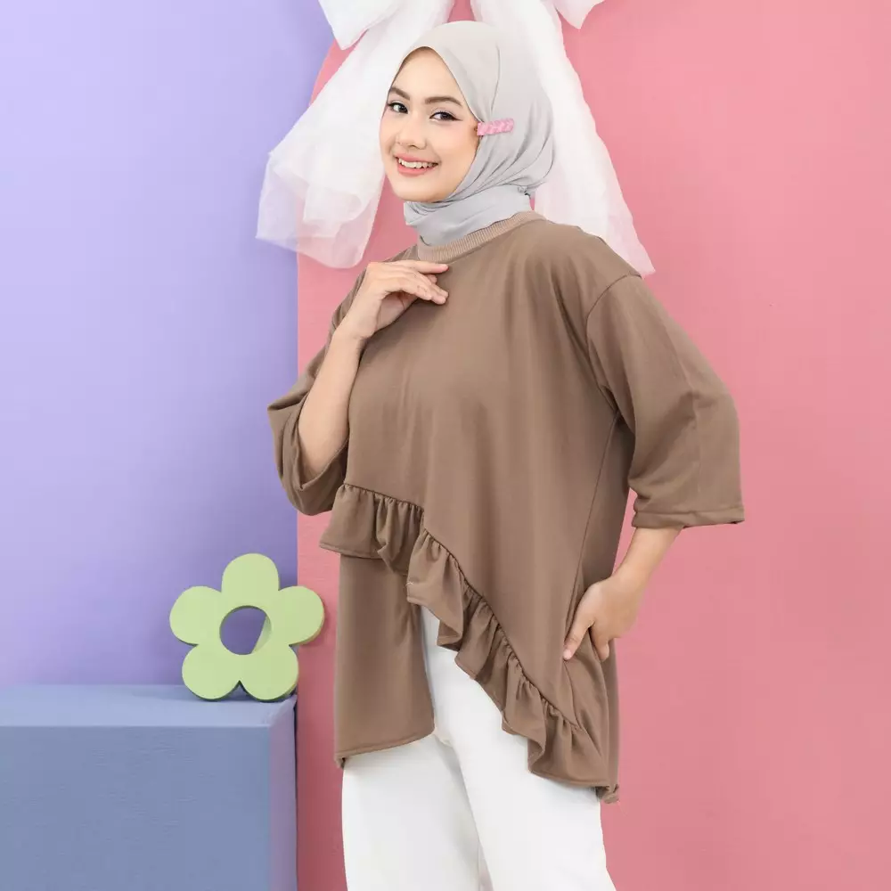 Tasya Oversize Tops - Soft Mahogany M19505 R39S2