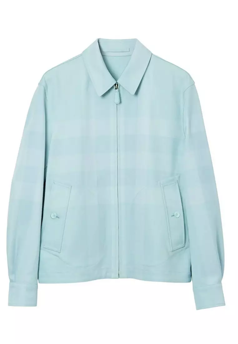 Burberry Reversible Check Cotton Harrington Jacket in Duck Egg Blue