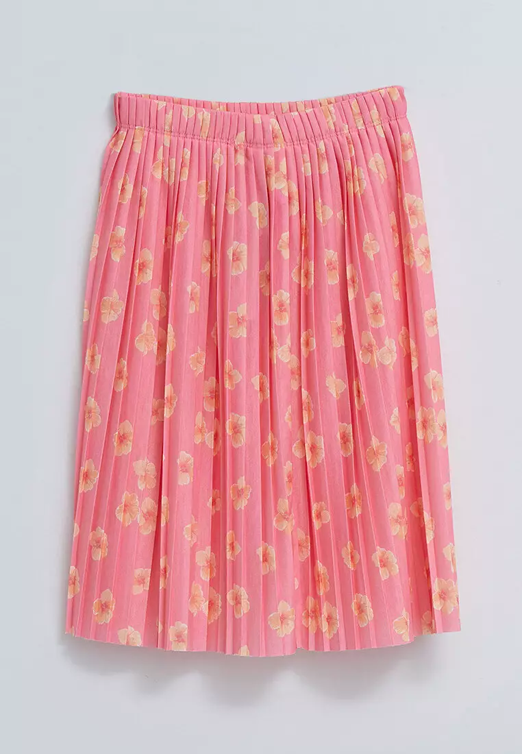 Elastic waist pleated skirt online online