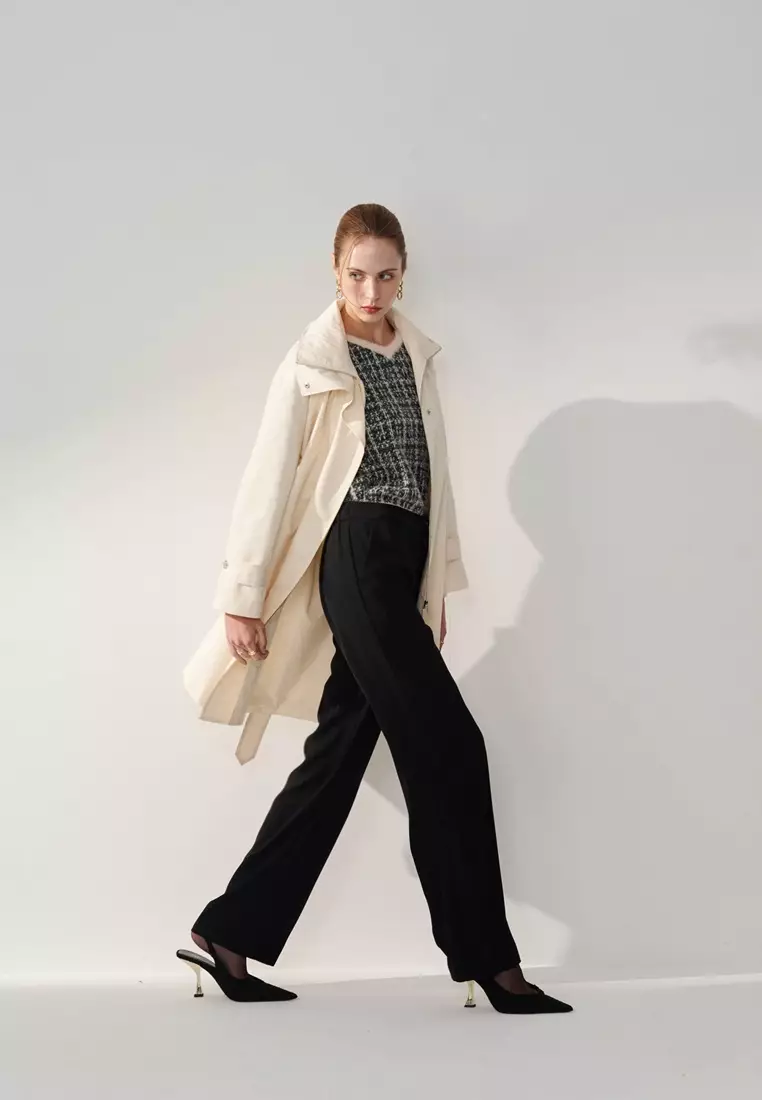 Cream White Hoodie Coat