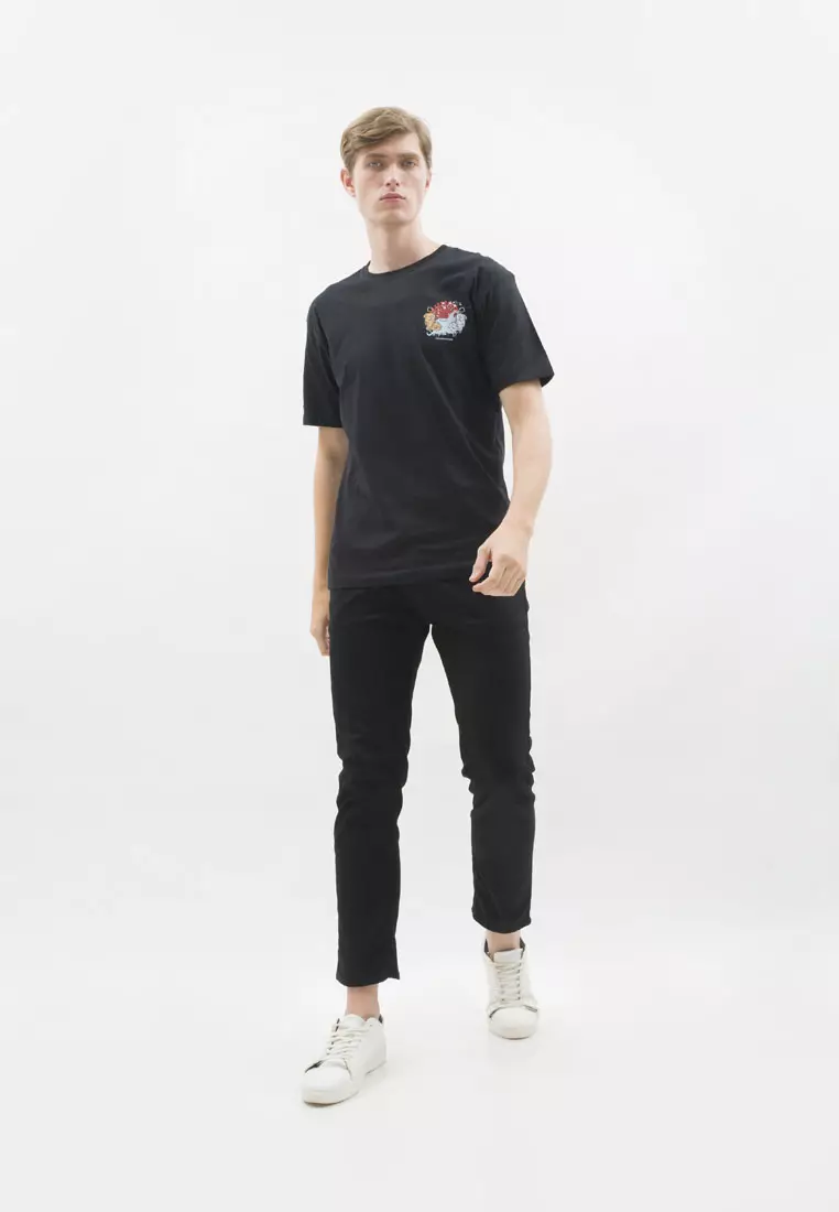 Kaos hitam tshirt polos houseofcuff motif White Tiger READY HINGGA 4XL