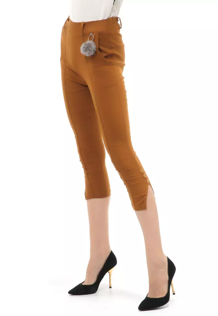 Jourel Long Pants Casual Wanita Soft Jeans Strecth Material Cotton ORIGINAL - Brown