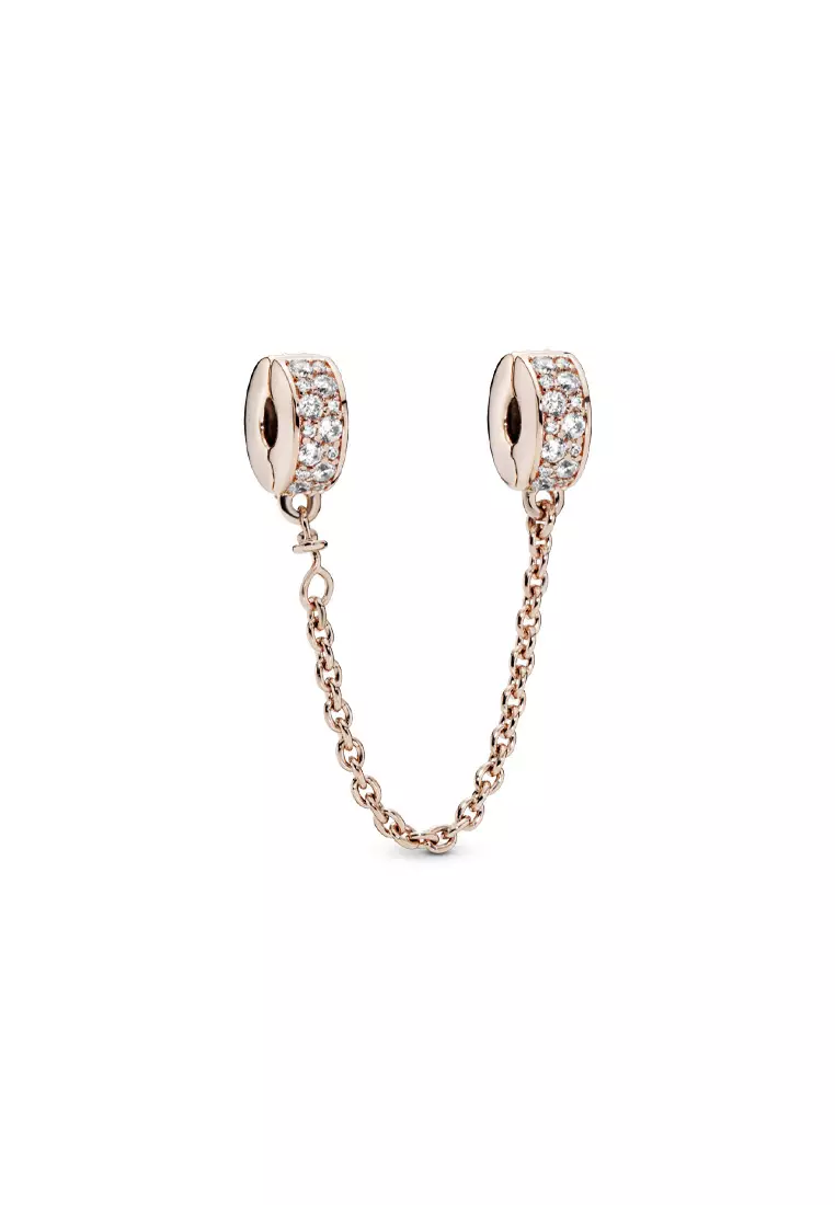 Rose gold pandora safety chain store