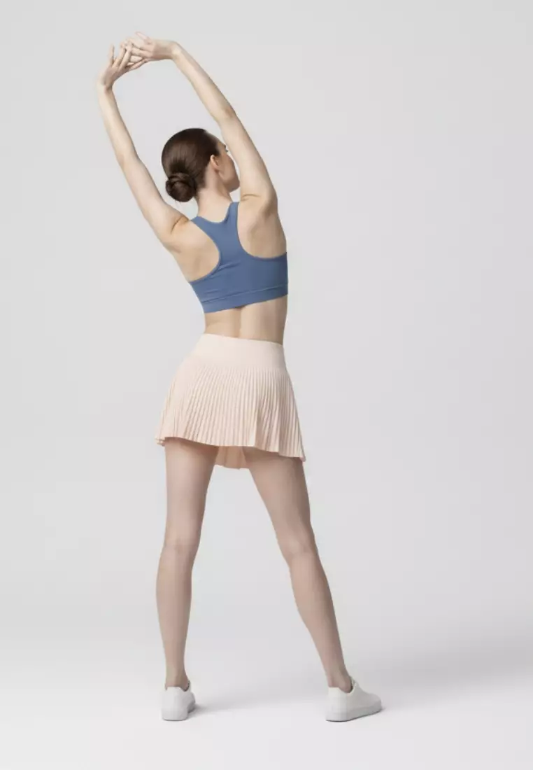 Yume High-Waist Pleated Sport Skirt with Inner Shorts — Tennis Running Yoga Active Skort for Women