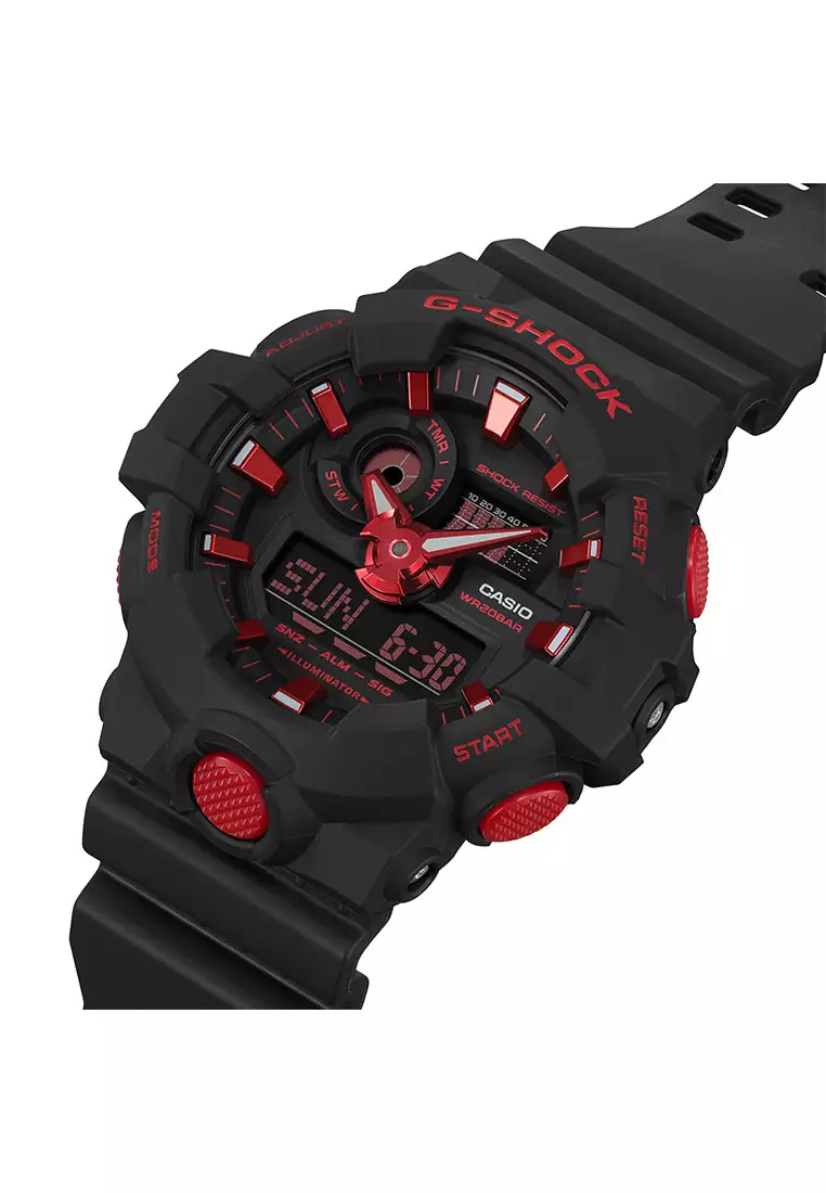 Casio G-SHOCK Jam Tangan Pria - Black Red - Resin - GA-700BNR-1ADR