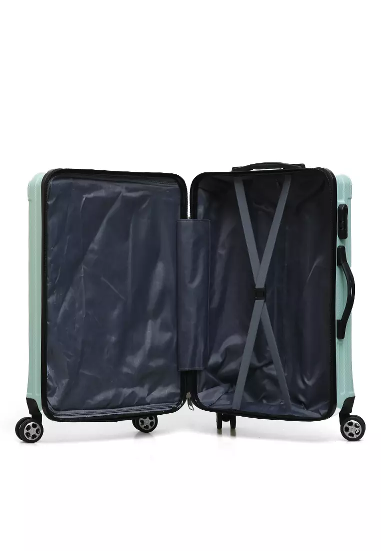 Isvara Tas Koper Hardcase Unisex One Set Suitcase Number Code Combination Lock Large Compartment Material ABS+PVC Coated ORIGINAL - Mint