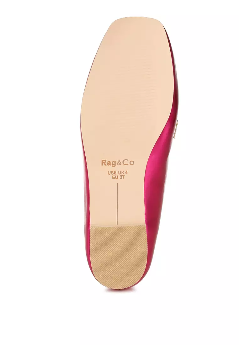 紫紅色金屬鑽石搭配樂福鞋