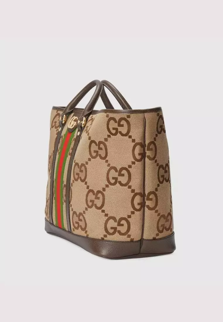Gucci Jumbo GG Medium Tote Bag Camel Ebony