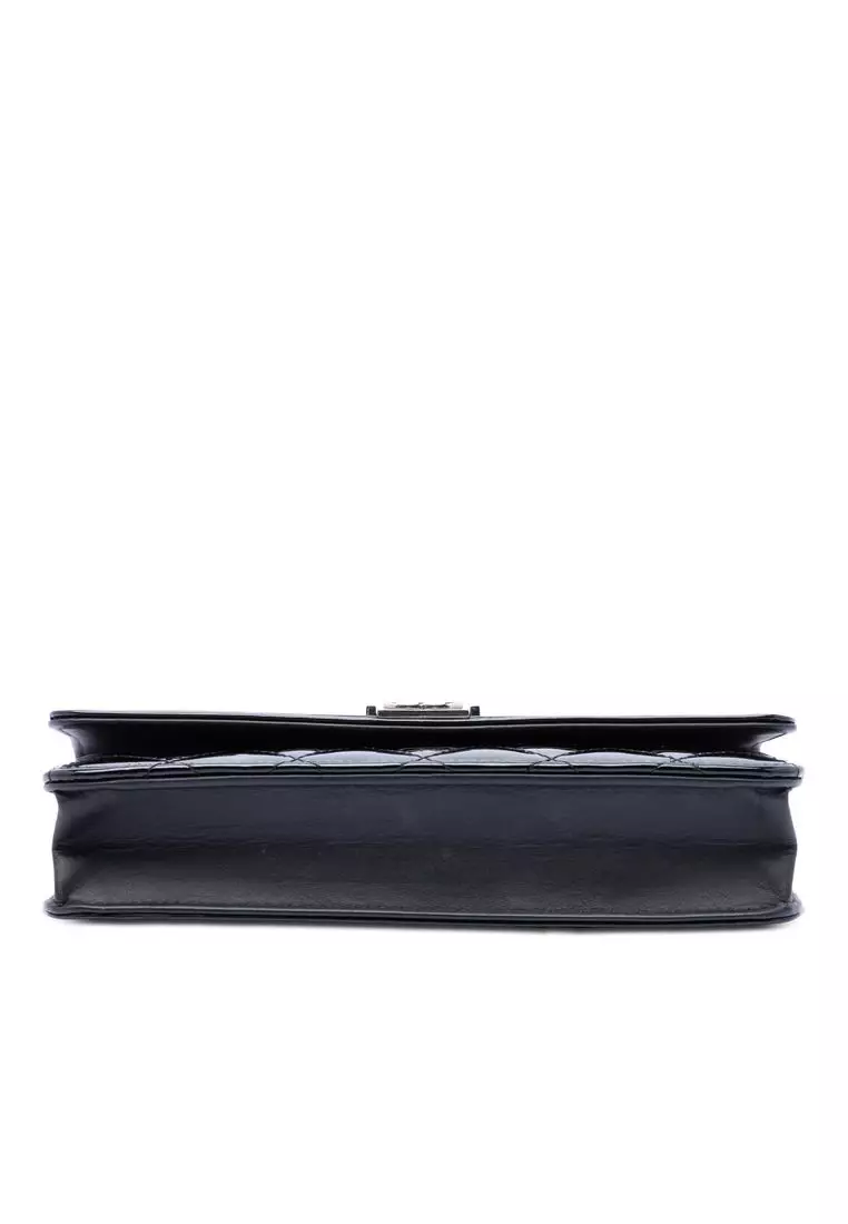 Pre-Loved Chanel Quilted Patent Boy Wallet On Chain