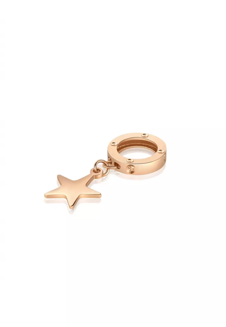 18K Rose Gold Star Jewelry Accessory for Women 92537H [Not include the hoop] (Sold Single Not Pair)