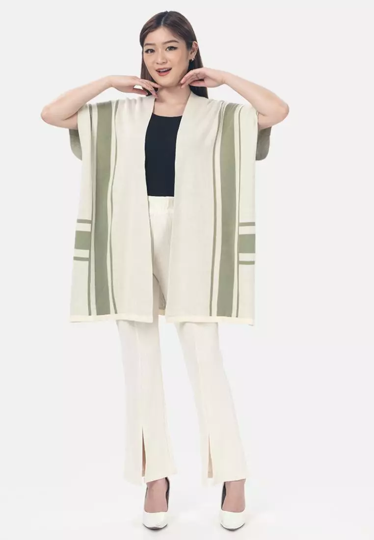 Gio Pattern Knit Cardigan in Green