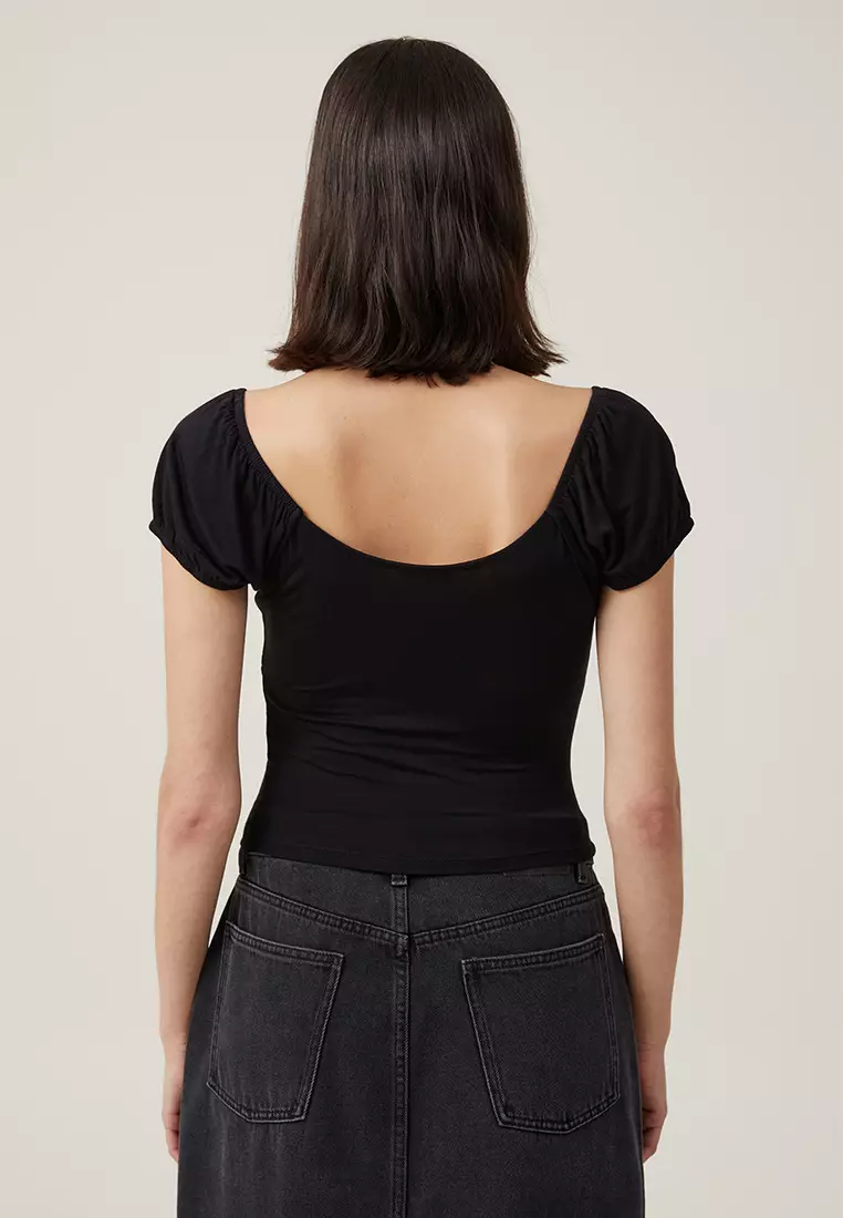 Quinn Tie Front Short Sleeve Top