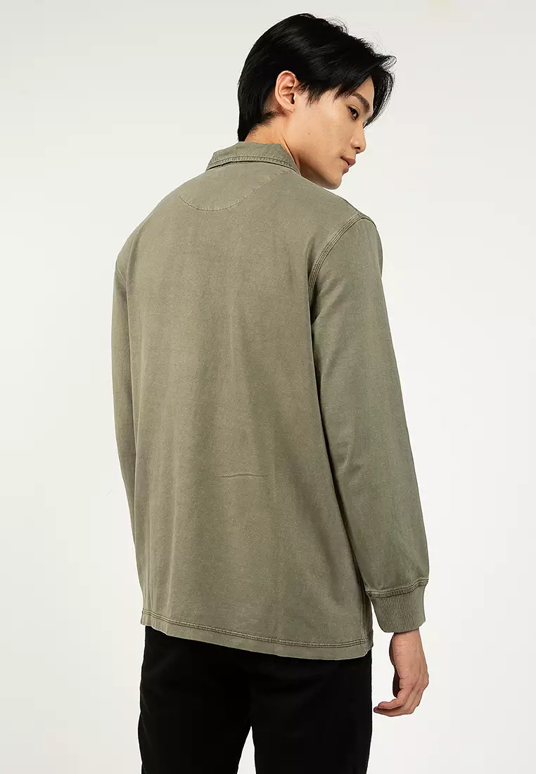 Contrast Stitch Long Sleeve Rugby Shirt