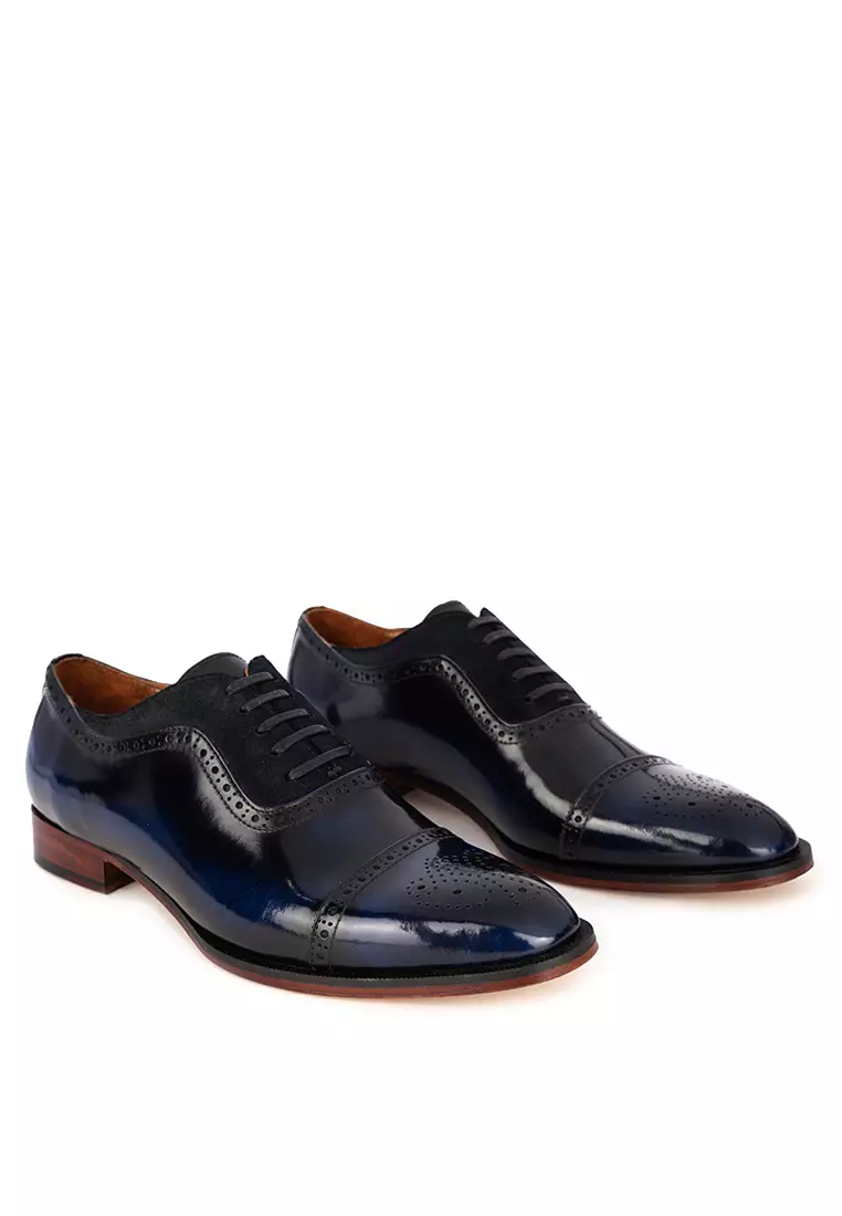 Bowman Blue Brush-off Captoe Oxford