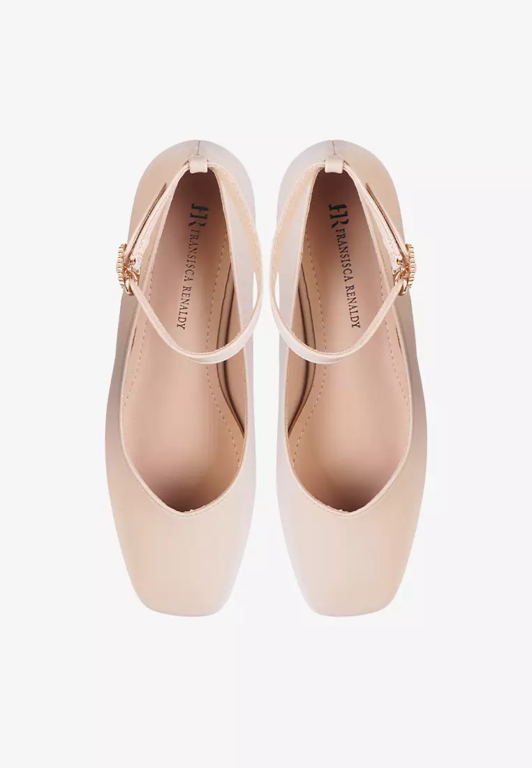 Sepatu Block Heels Wanita with Ankle Strap L.Marine