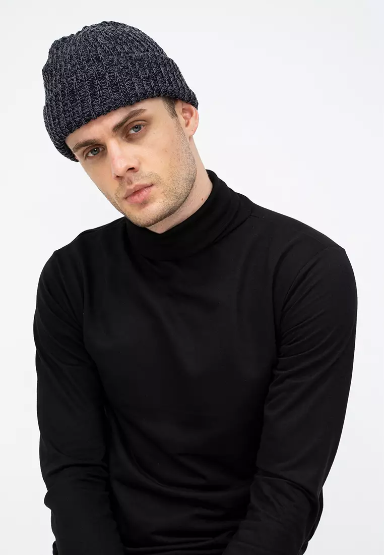 Topi Kupluk Rajut Beanie Hat Polos Topi Gunung hitam dusty