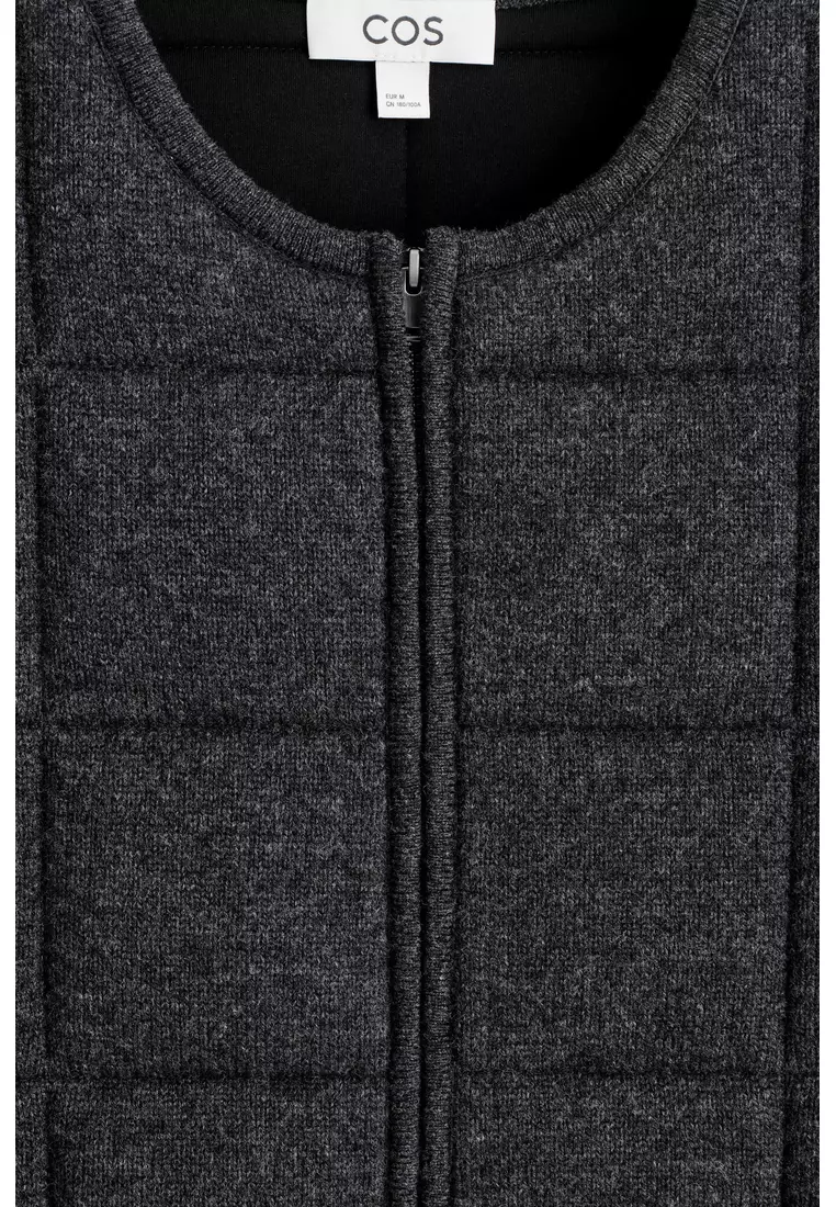 PADDED QUILTED KNITTED MERINO WOOL GILET