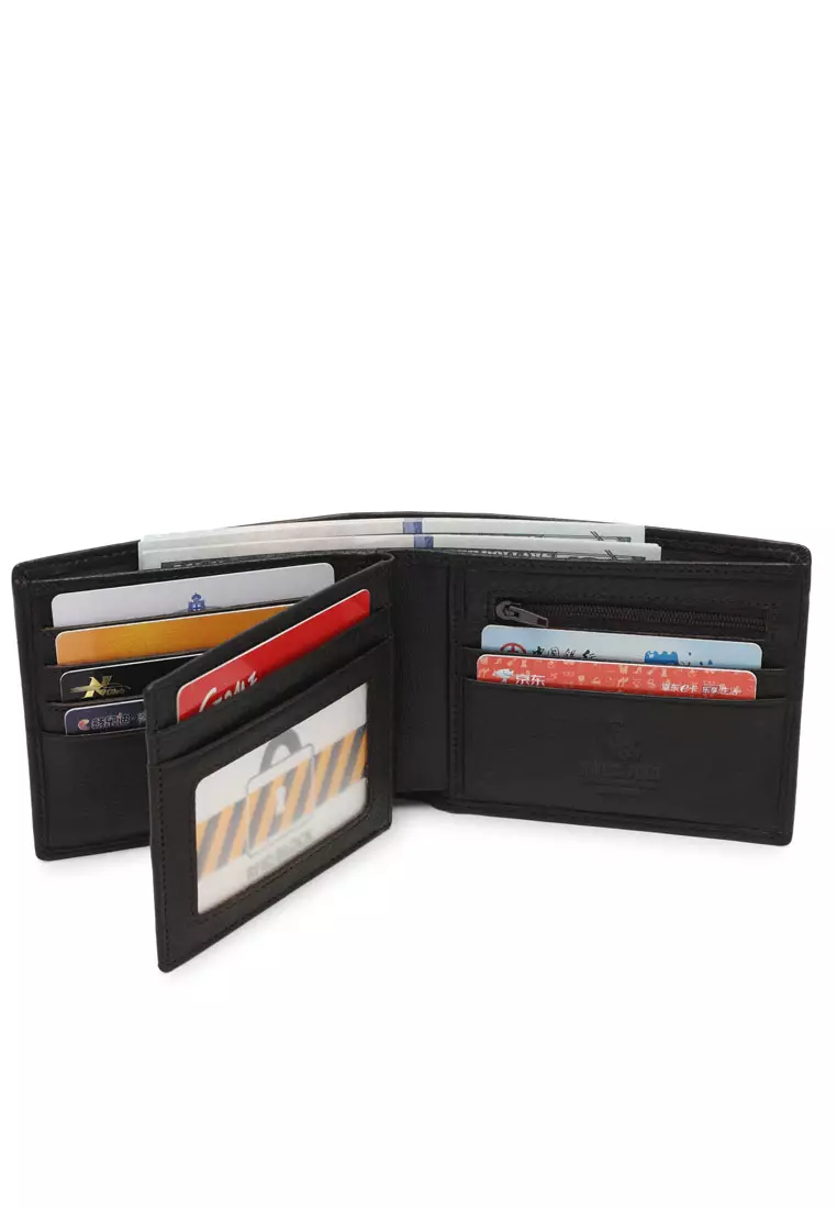 Men's Genuine Leather RFID Short Wallet - Brown