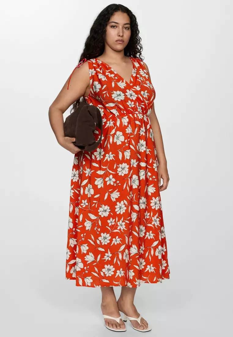 Mango printed long dress store