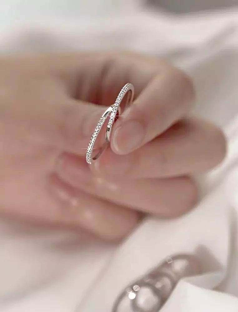 Cincin Wanita Adjustable Couple Persegi Aksesoris Elegan Cantik Jewelry Wanita korean style