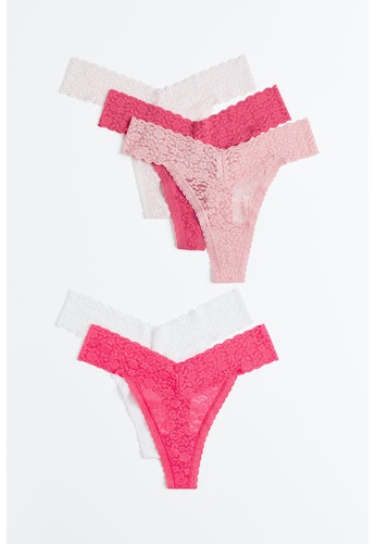 Buy Hu0026M 5-pack lace thong briefs 2023 Online | ZALORA Singapore