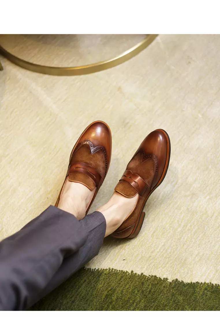 Malmesbury復古真皮布洛克鞋BL05-58