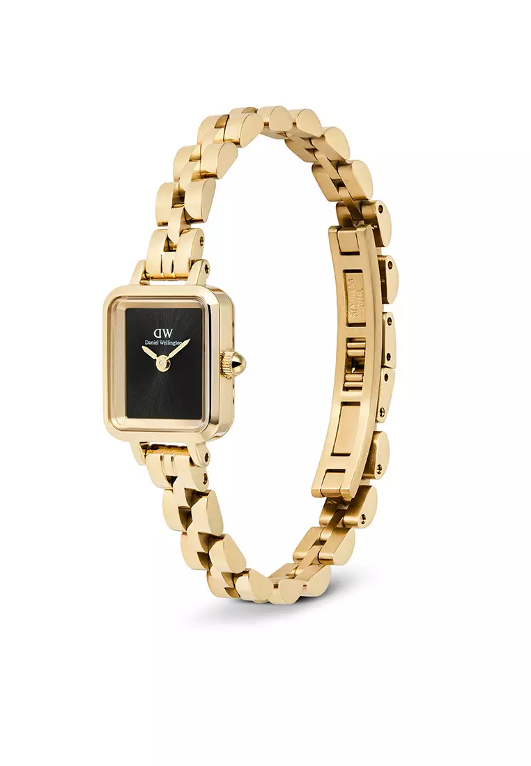 Quadro Mini Arch 3-Link Onyx Sunray Gold Women Watch stainless steel watch DW Official Authentic Original
