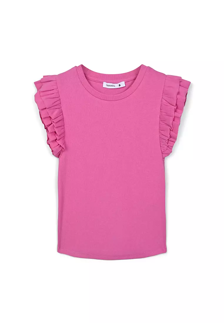 Woman Ruffled Sleeves T-Shirt