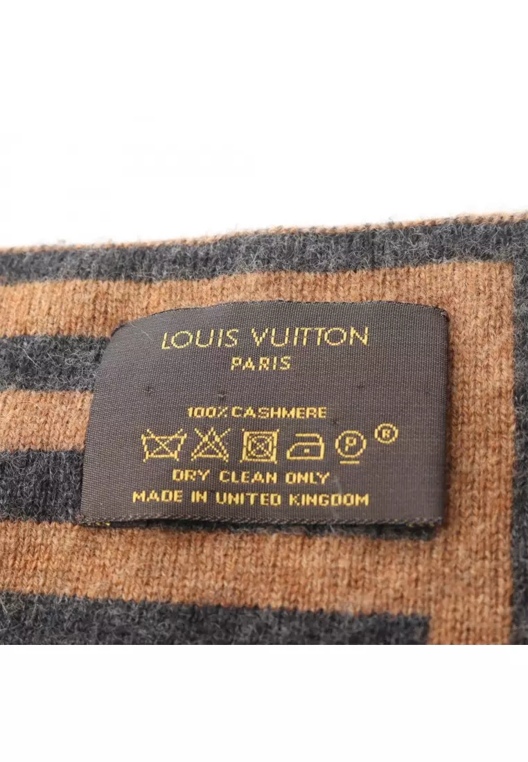 Pre-Loved Louis Vuitton Écharpe V Karakoram Scarf cashmere Brown black