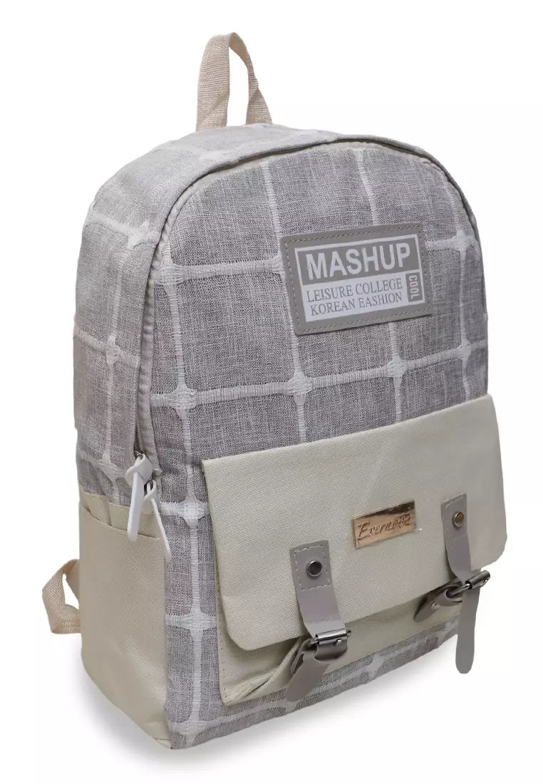 Estiana Tas Ransel Backpack Wanita Desain Elegant High Quality - Abu-abu