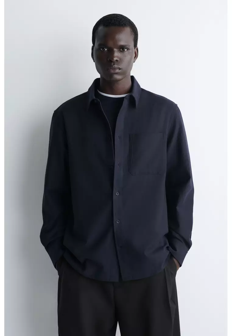 RELAXED BRUSHED COTTON-BLEND SHIRT