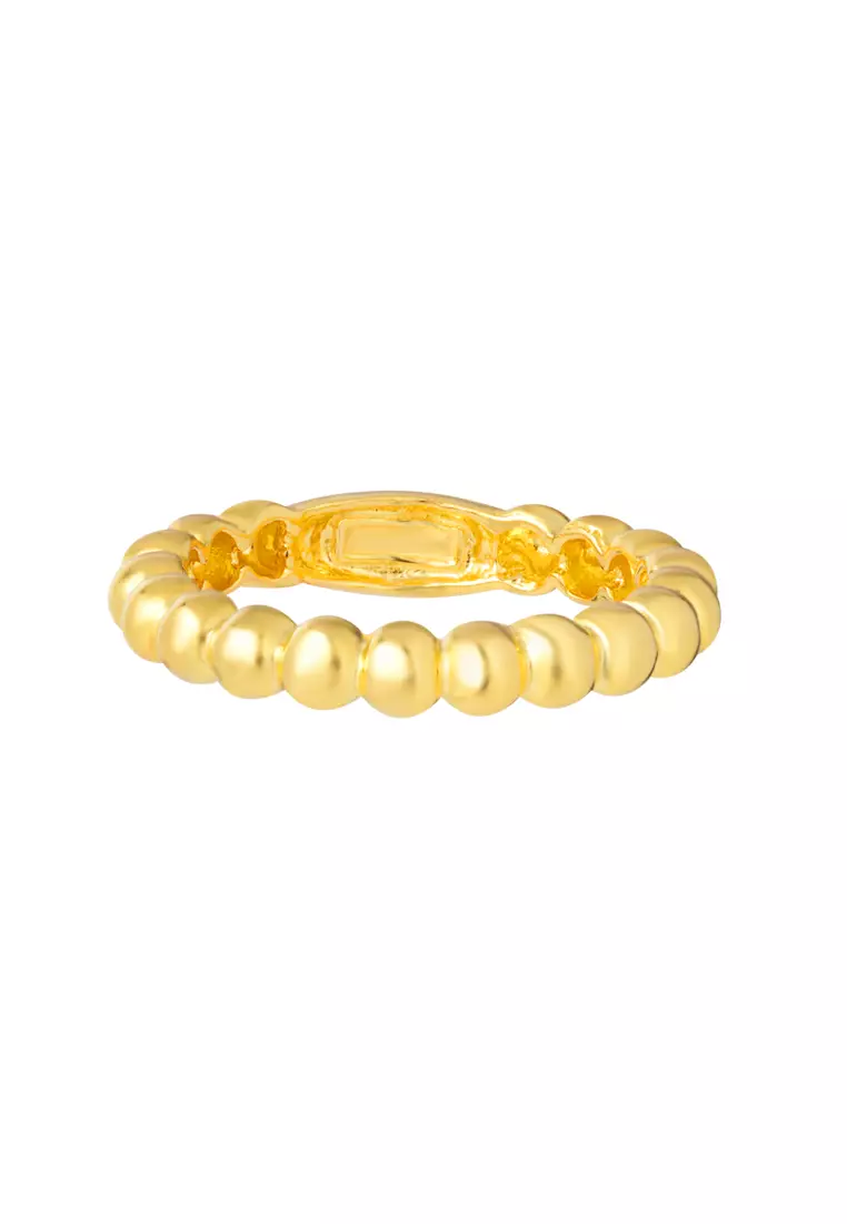 TOMEI High-Polishing Bean Ring, Yellow Gold 916