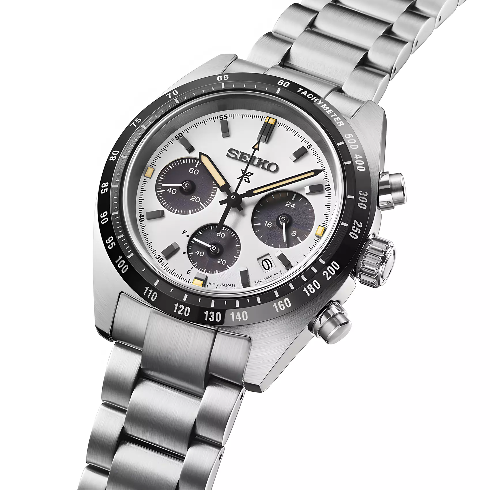 Seiko Prospex Speedtimer Solar Chronograph - Jam Tangan Analog Pria - All Stainless Steel - SSC961P1